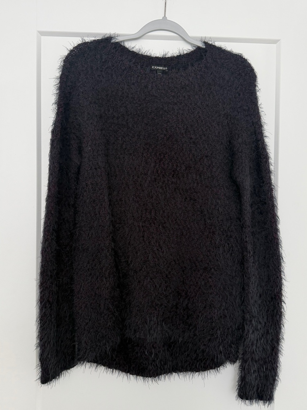 Express dark purple Fuzzy Crew Sweater - Women's